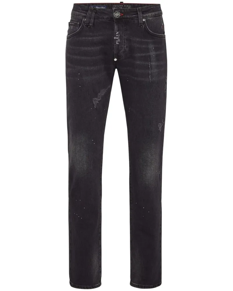 Philipp Plein Klassische Super-Straight-Cut-Jeans Grau