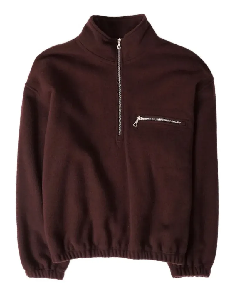 Rier zip-neck polo top - Braun Braun