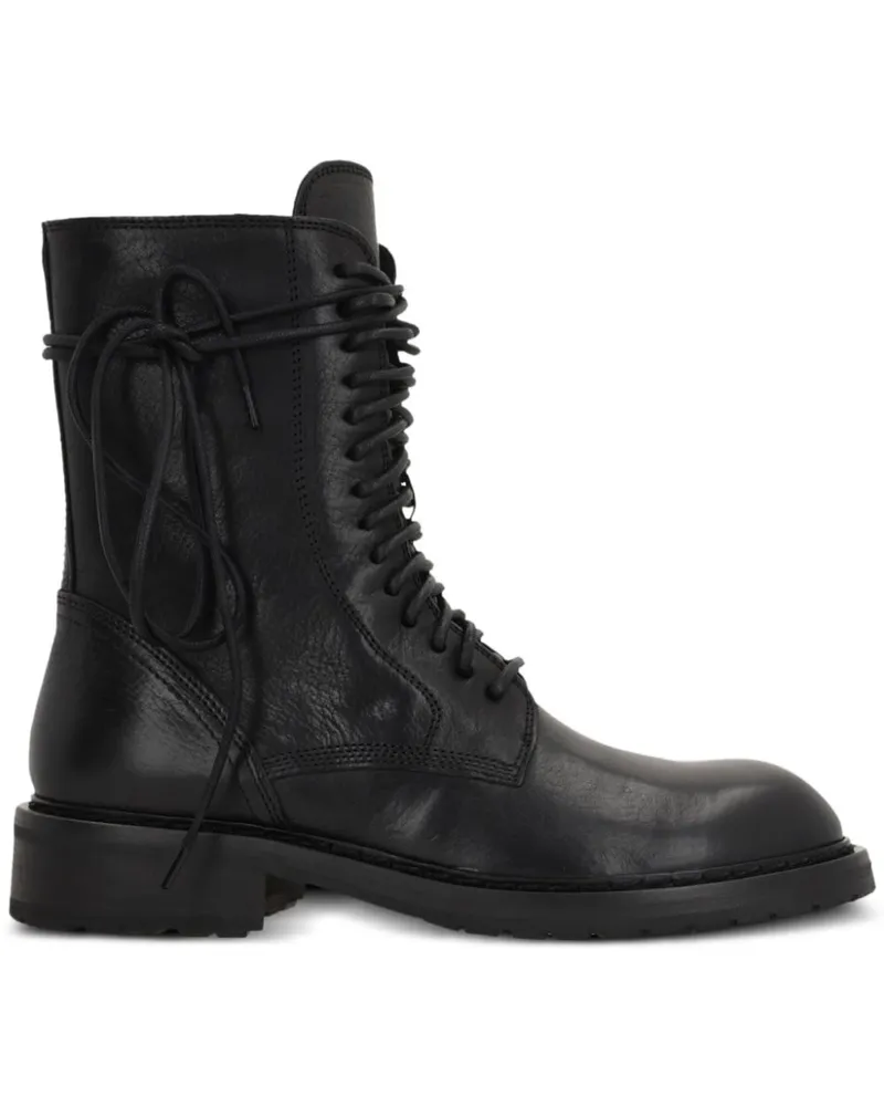 Ann Demeulemeester Schnürstiefel aus Leder - Schwarz Schwarz