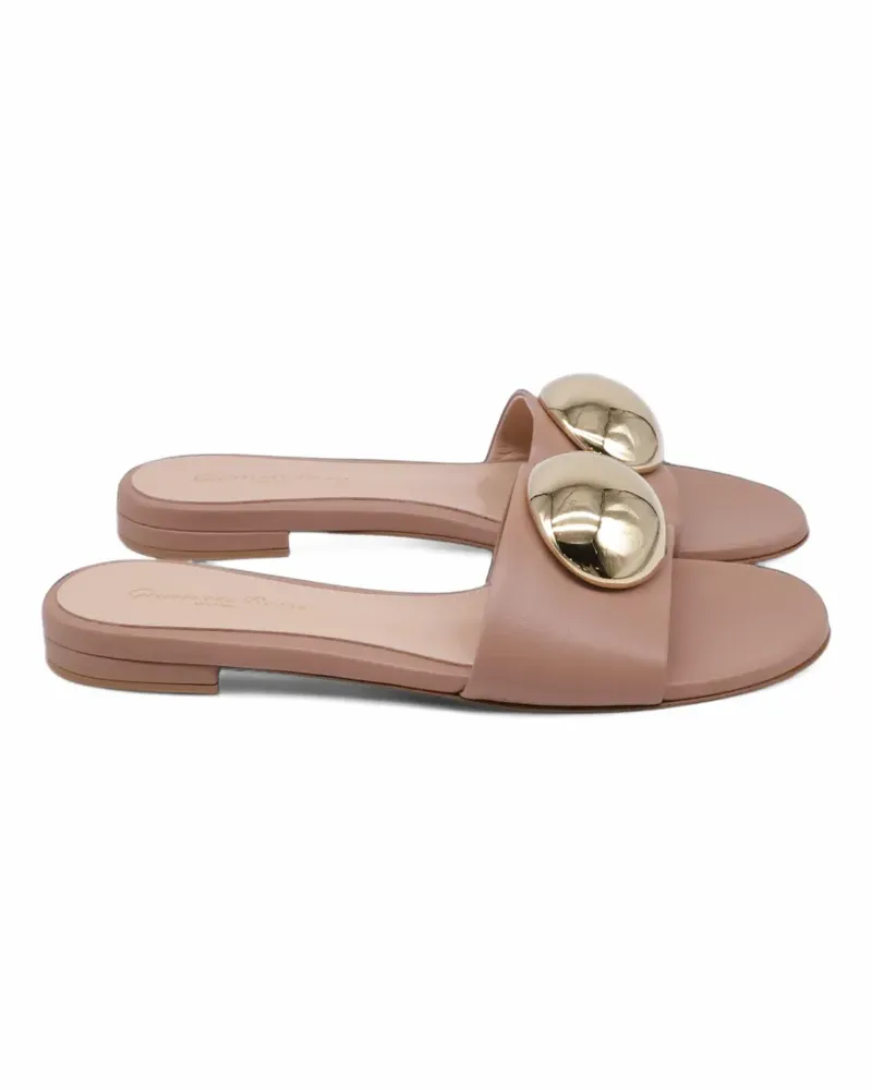 Gianvito Rossi embellished sandals - Nude Nude