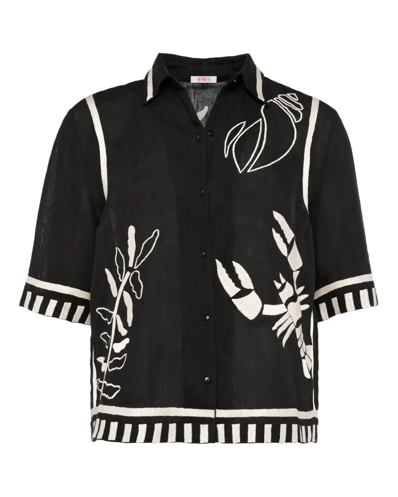 Eres Besticktes Crab Hemd - Schwarz Schwarz