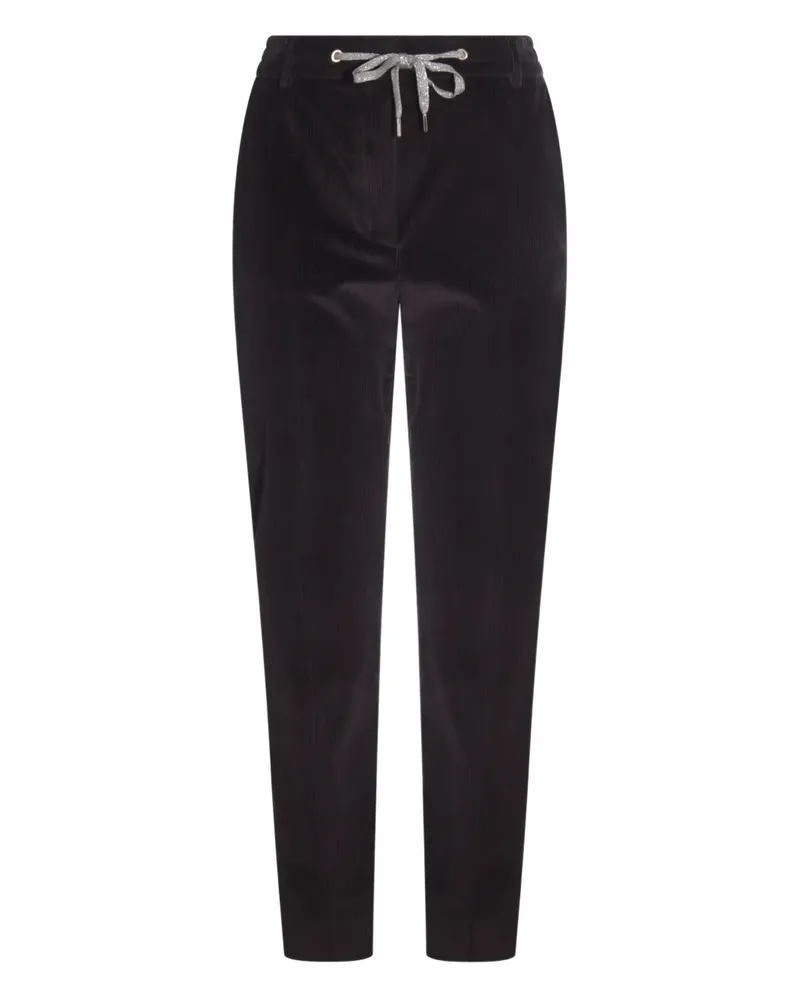 Eleventy Gerade Hose mit Kordelzug - Schwarz Schwarz