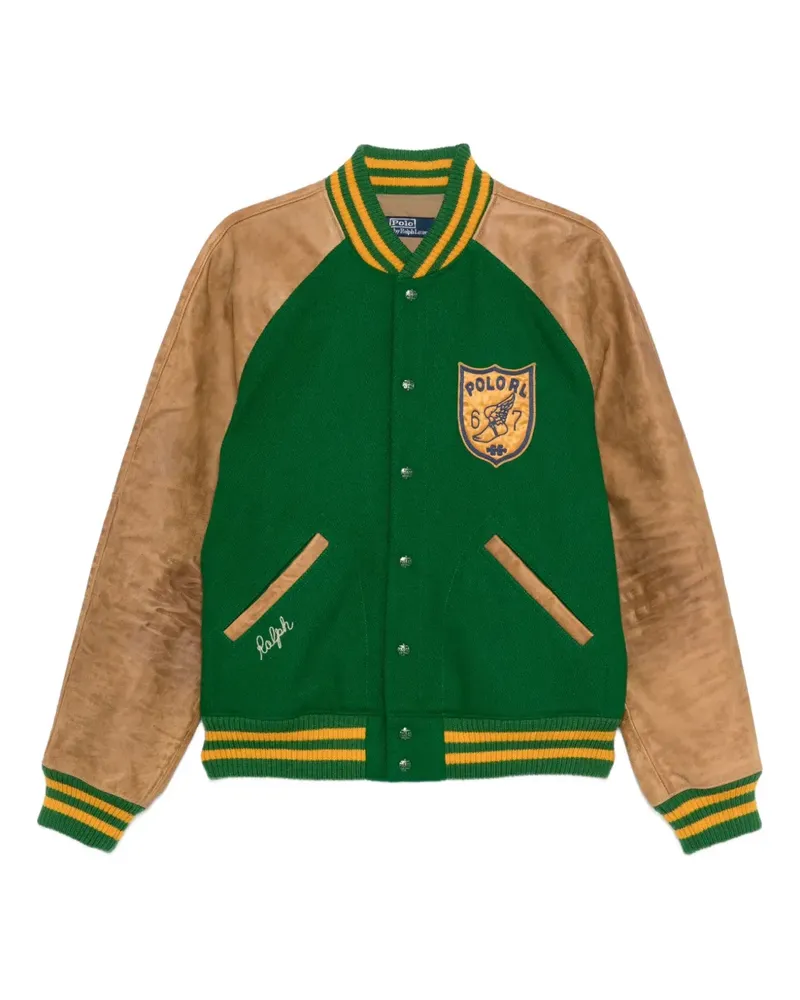 Ralph Lauren Collegejacke mit Lederärmeln - Grün Grün
