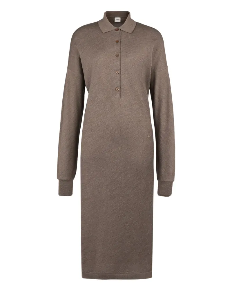 TOD'S Gestricktes Kleid mit Polokragen - Braun Braun
