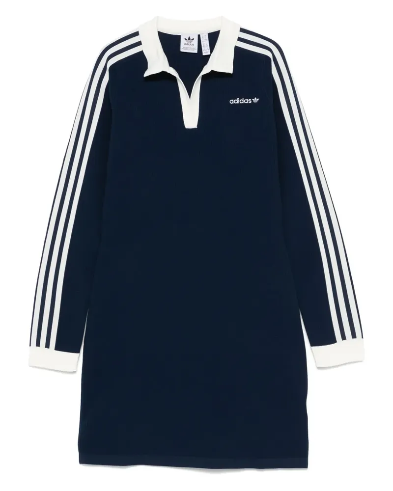 adidas Gestricktes Polo-Minikleid - Blau Blau