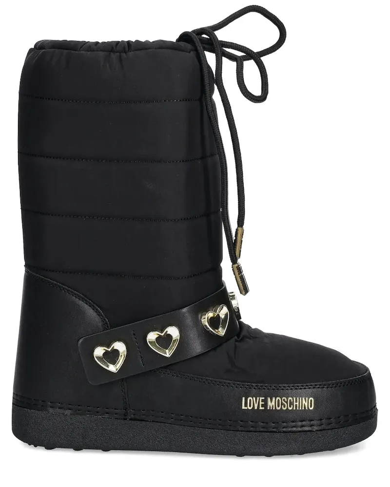 Moschino Stiefel mit gestepptem Herz - Schwarz Schwarz