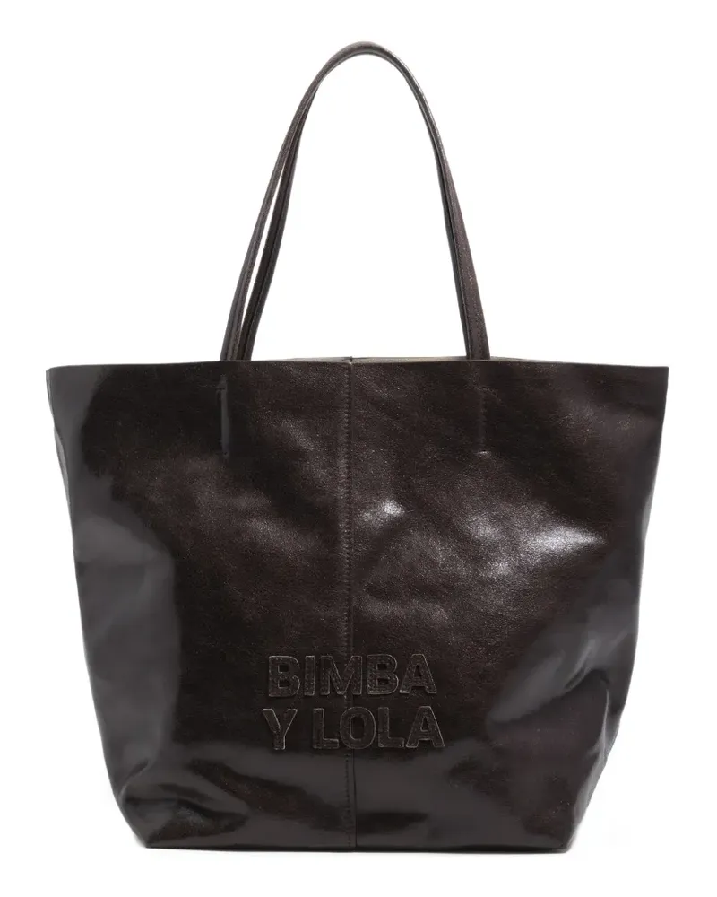 BIMBA Y LOLA large logo-detail tote bag - Braun Braun