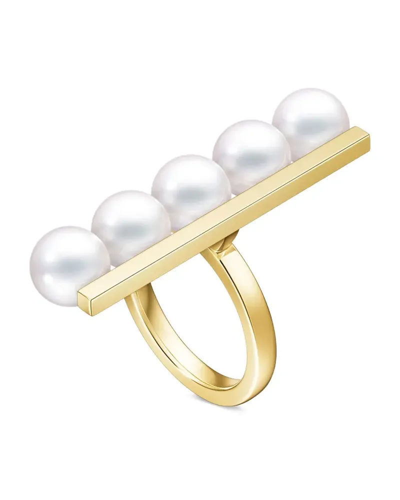 TASAKI 18kt Collection Line Balance Gelbgoldring mit Akoya-Perle Gold