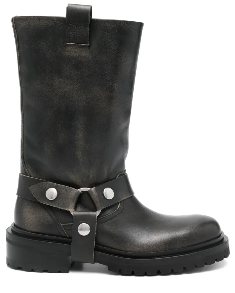 Golden Goose Bikerstiefel aus Leder - Schwarz Schwarz