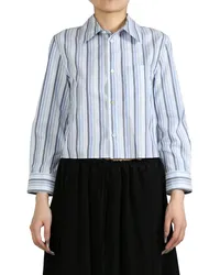 Marni striped cropped shirt Blau