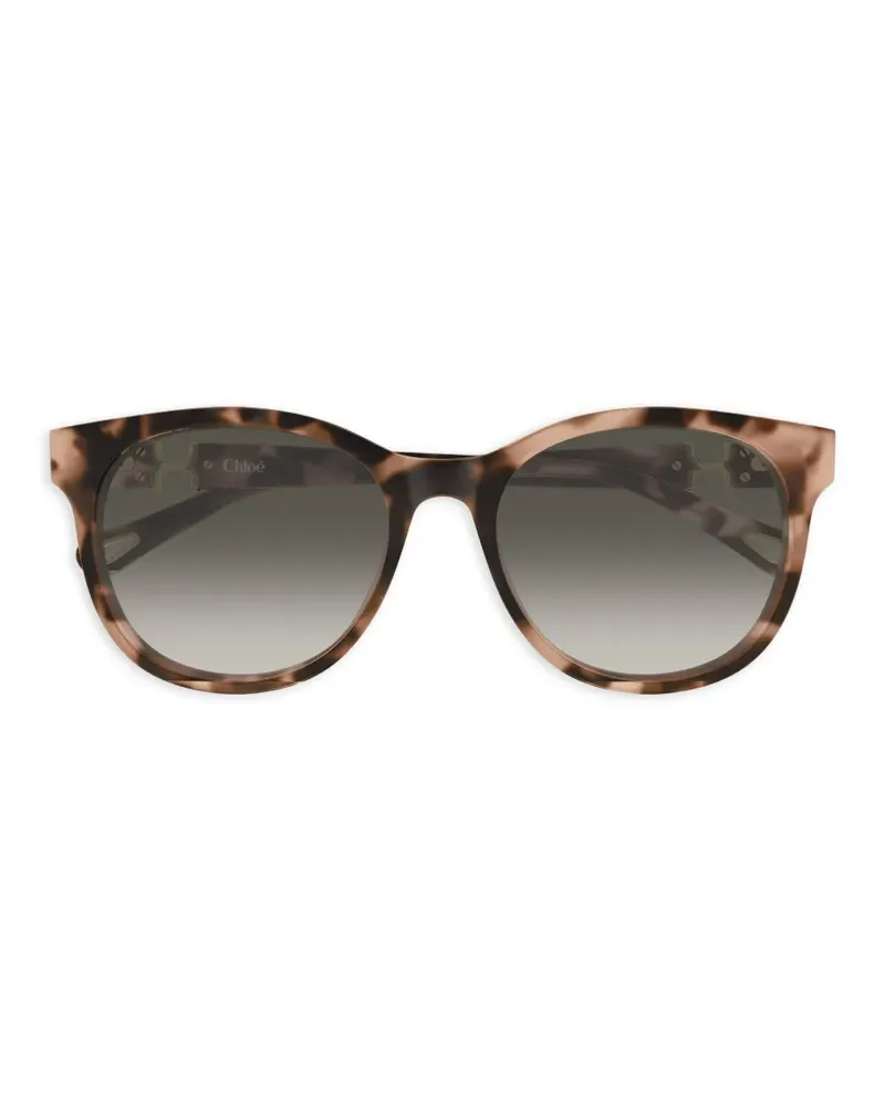 Chloé Runde Havana Sonnenbrille - Nude Nude