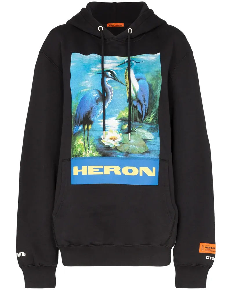Heron Preston Kapuzenpullover mit Vogel-Print - Schwarz Schwarz