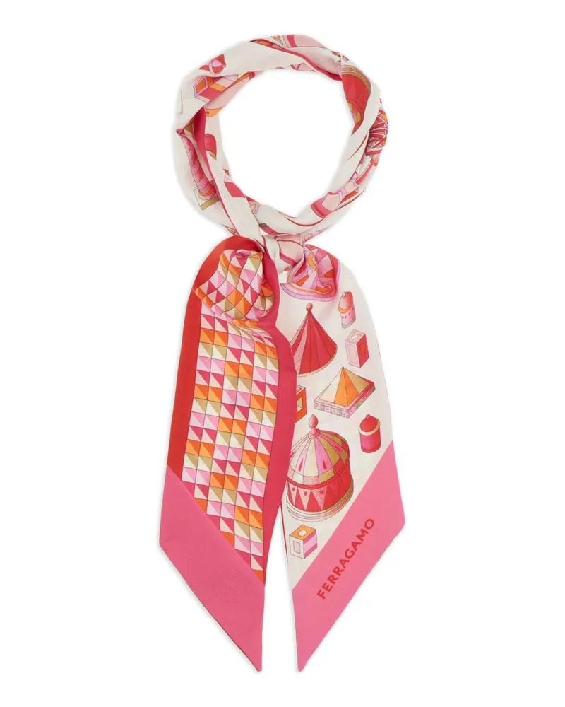 Ferragamo Tuch mit Print - Rosa Rosa