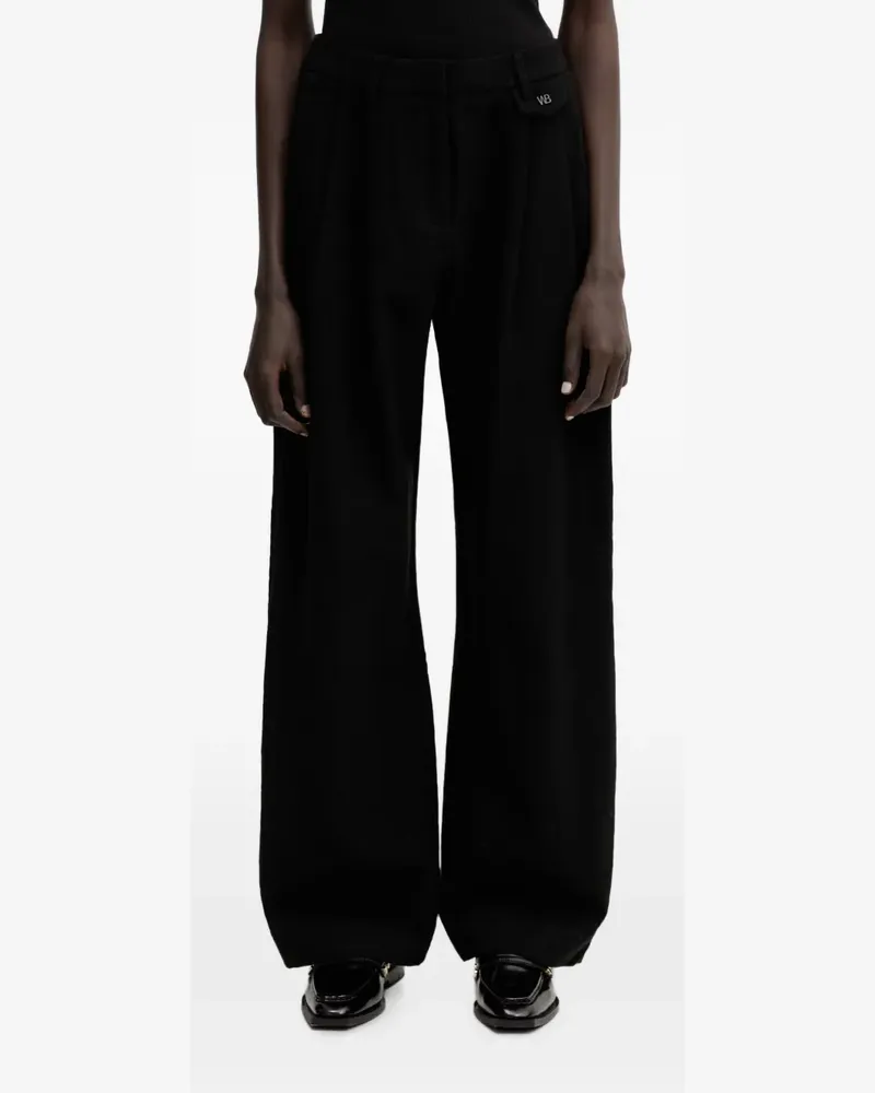 WRSTBHVR Dorea pleated wide-leg trousers - Schwarz Schwarz