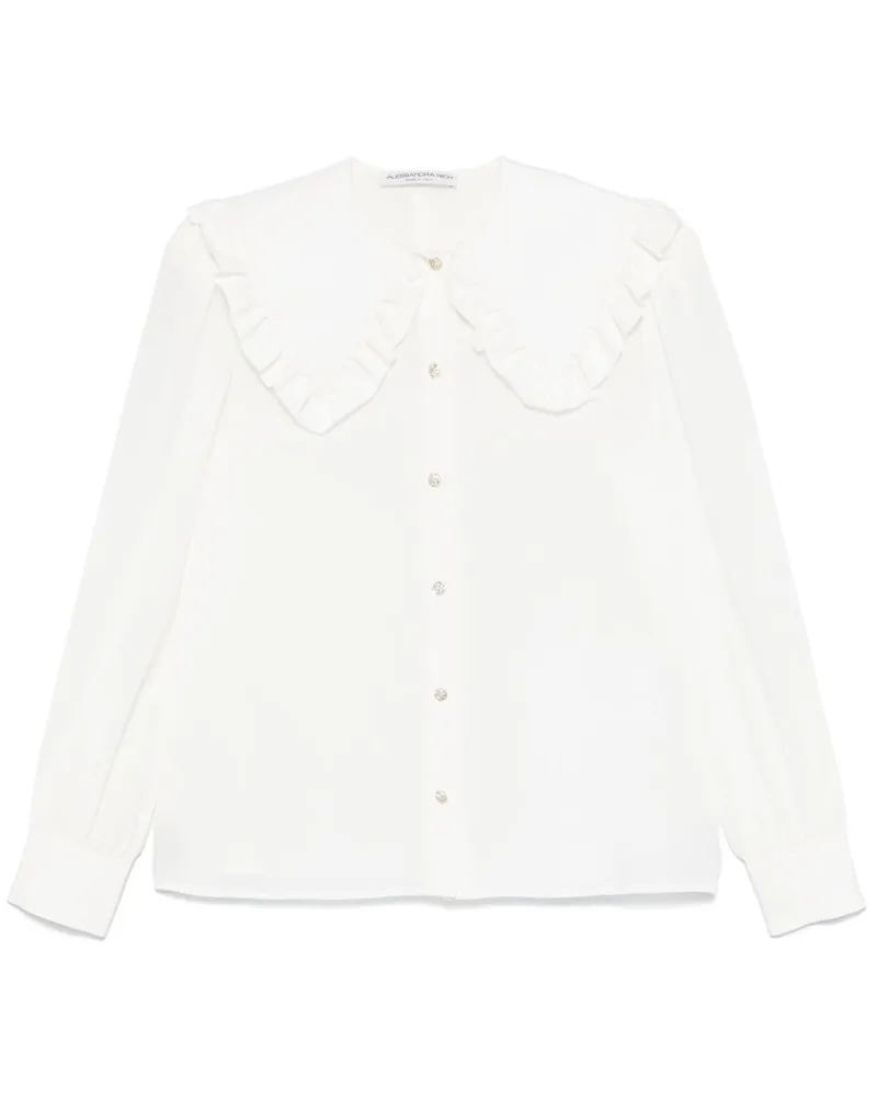 Alessandra Rich Bluse mit Bubikragen - Weiß Weiß
