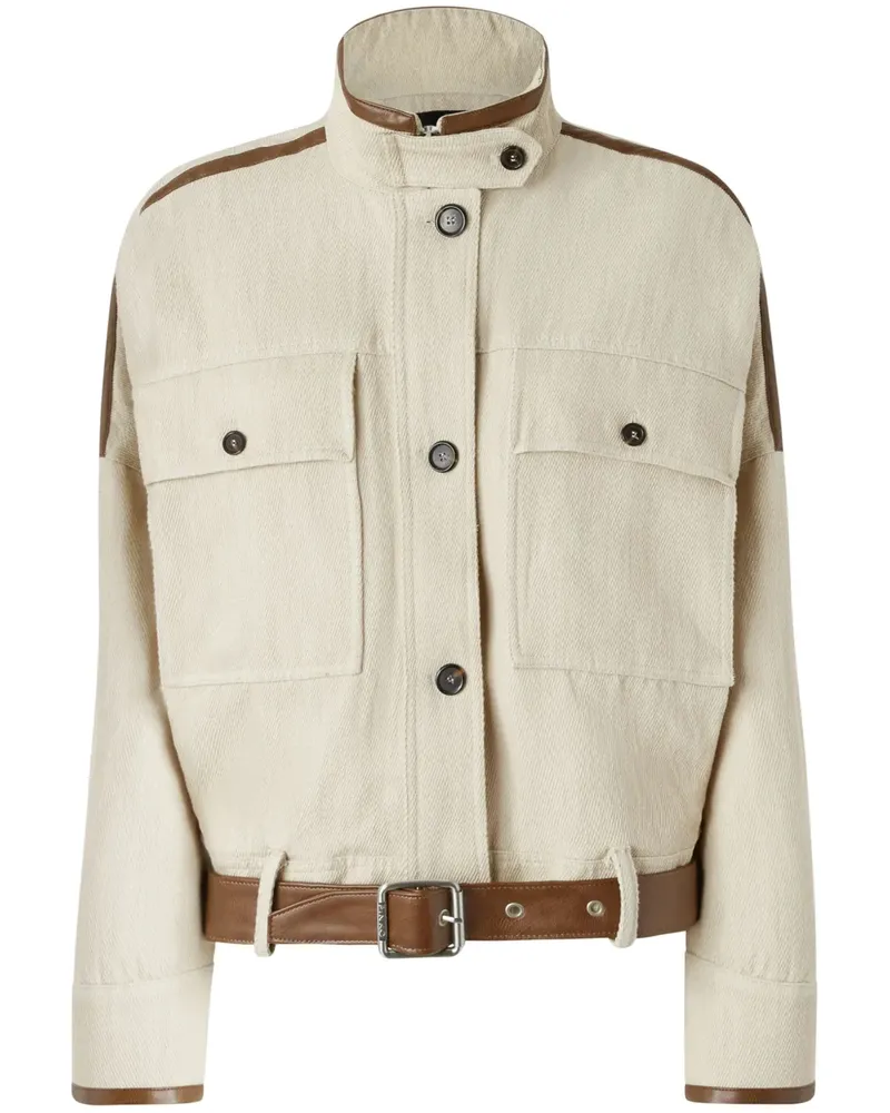Pinko Cropped-Jacke mit Gürtel - Nude Nude