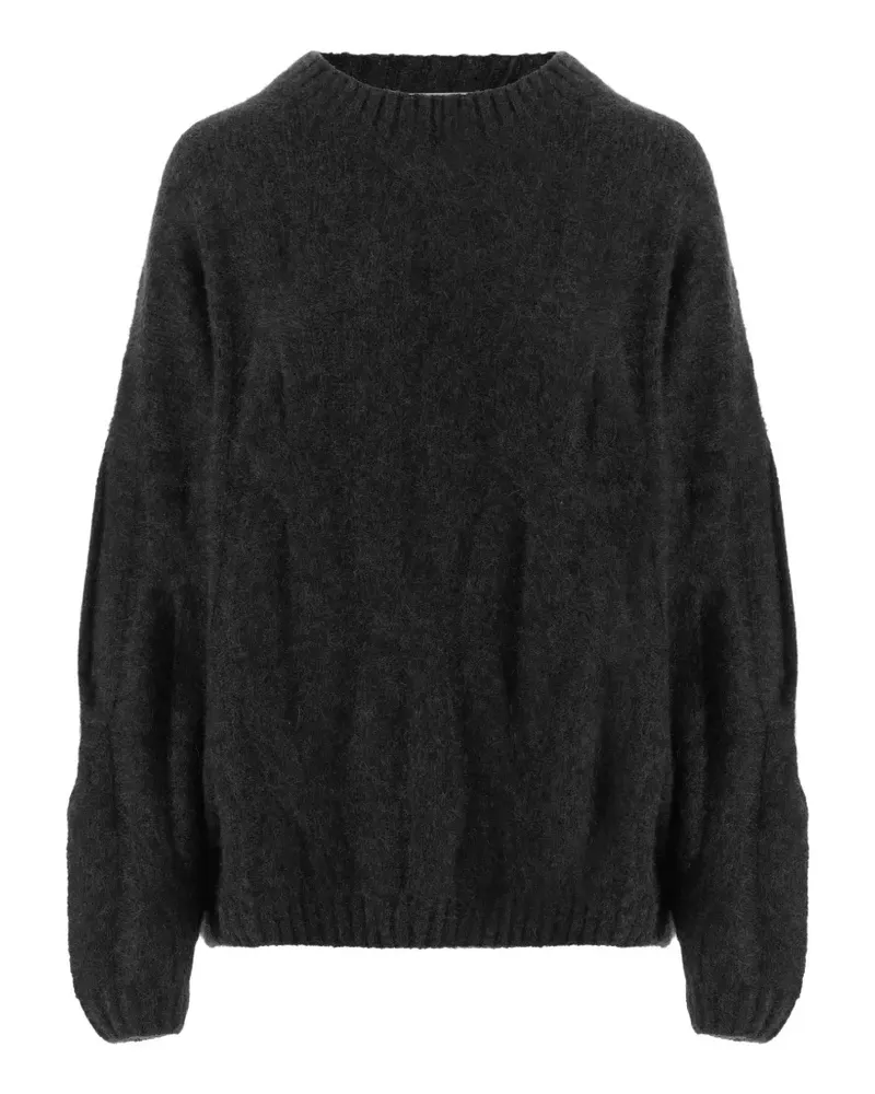 ALLUDE Pullover mit geripptem Saum - Schwarz Schwarz