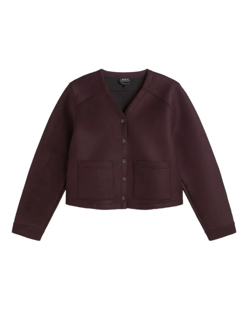 A.P.C. Cardigan mit aufgesetzter Tasche - Rot Rot