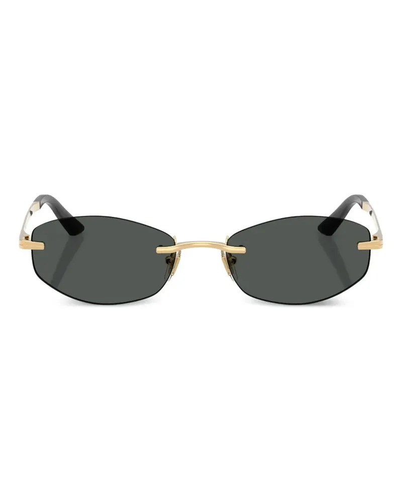 Versace Sonnenbrille mit ovalem Gestell - Gold Gold