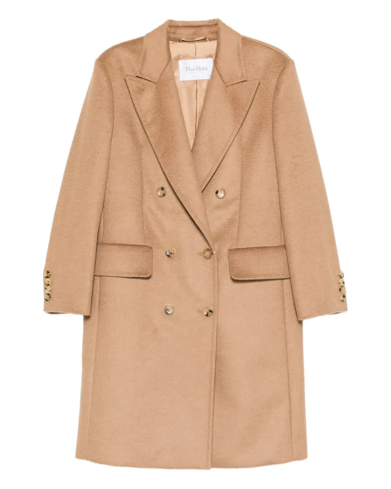 Max Mara Doppelreihiger Cosa Mantel - Nude Nude