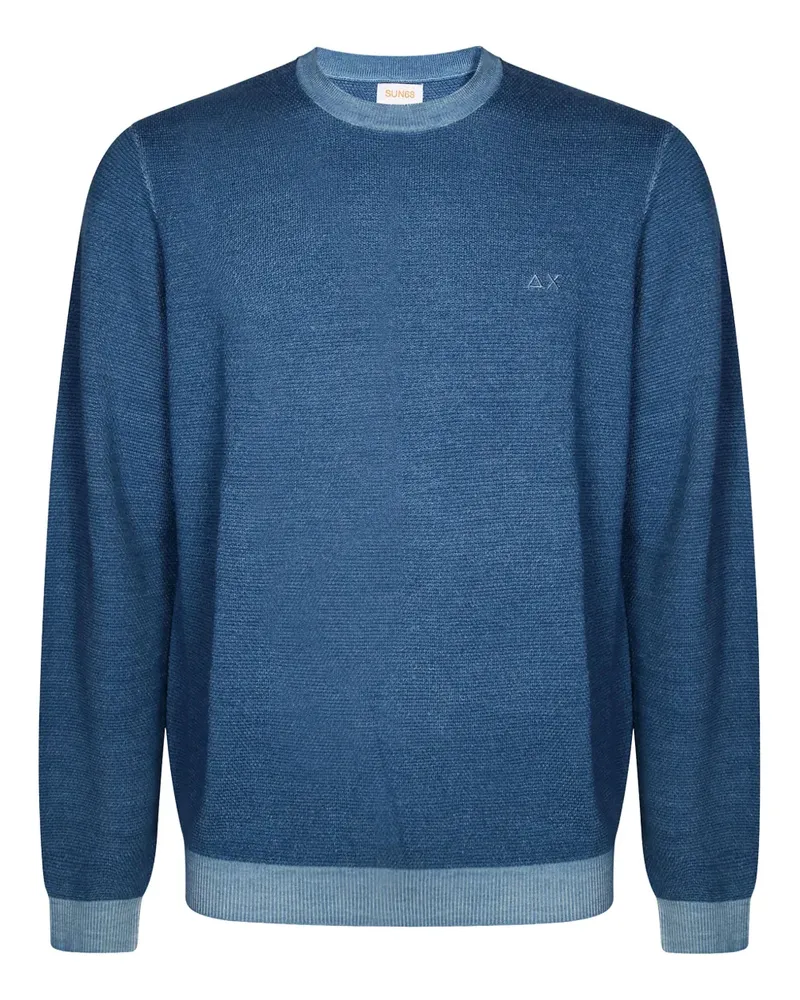 Sun68 logo-embroidered sweater - Blau Blau