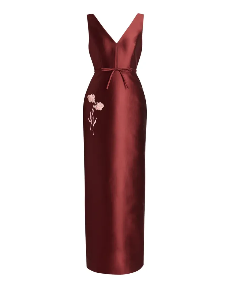 Erdem Mikado embroidered gown - Rot Rot