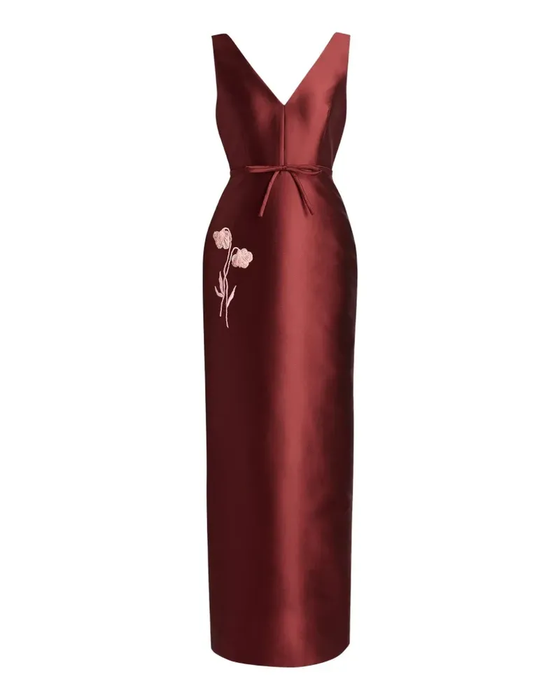 Erdem embroidered Mikado gown - Rot Rot