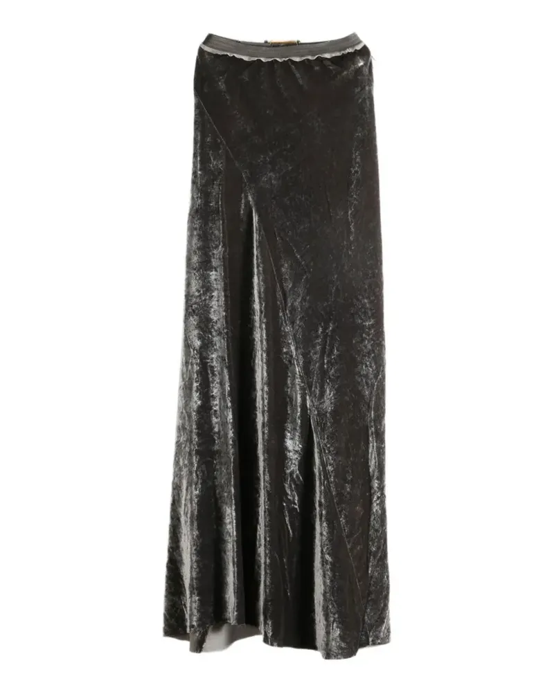 Cortana crushed-velvet panelled maxi skirt - Grau Grau