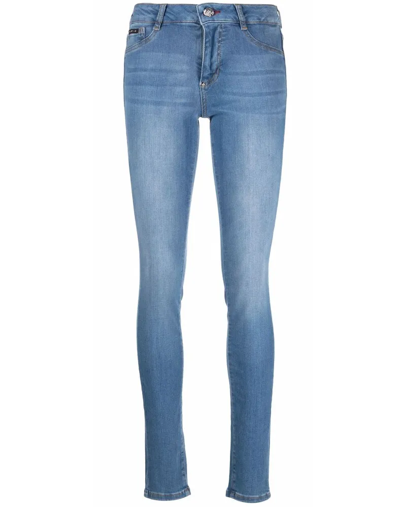 Philipp Plein Hoch sitzende Skinny-Jeggings - Blau Blau