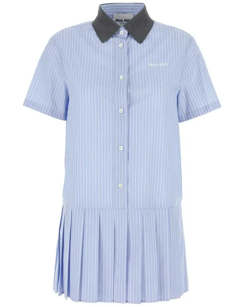 Miu Miu Polo-Minikleid aus Popeline - Blau Blau