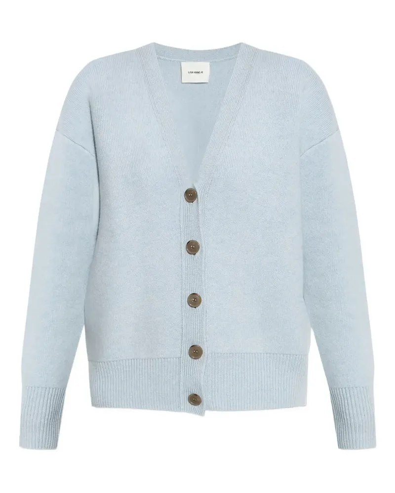Lisa Yang Gerippter Cardigan mit Knöpfen - Blau Blau