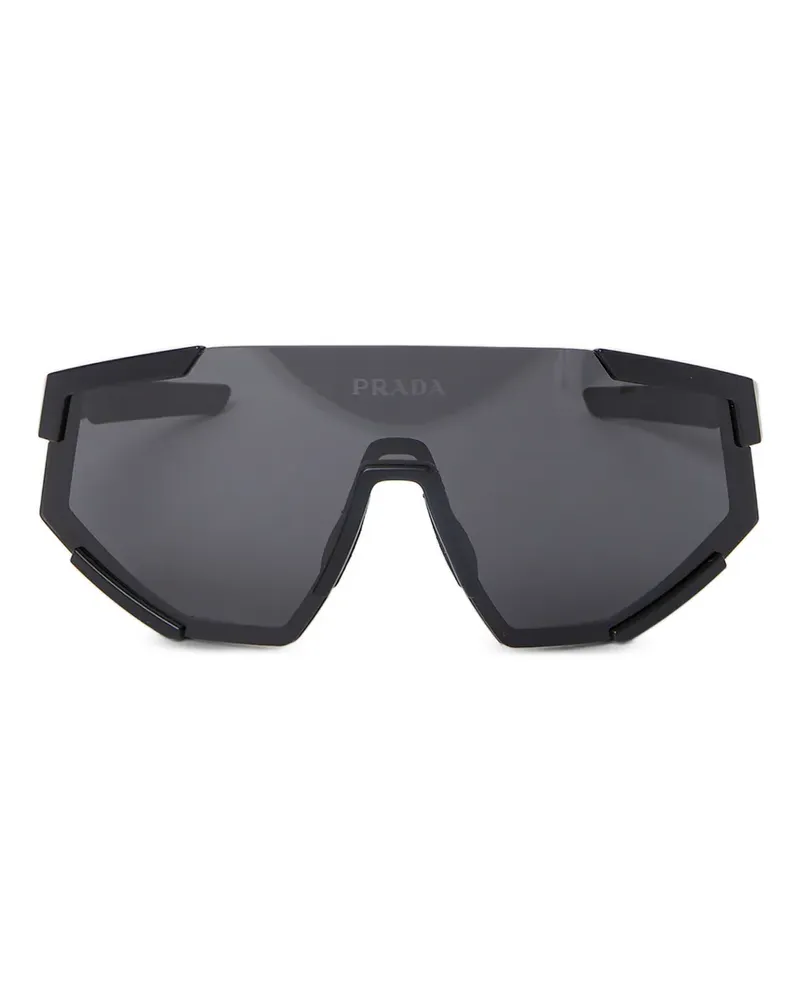 Prada Sonnenbrille mit geometrischem Gestell - Schwarz Schwarz
