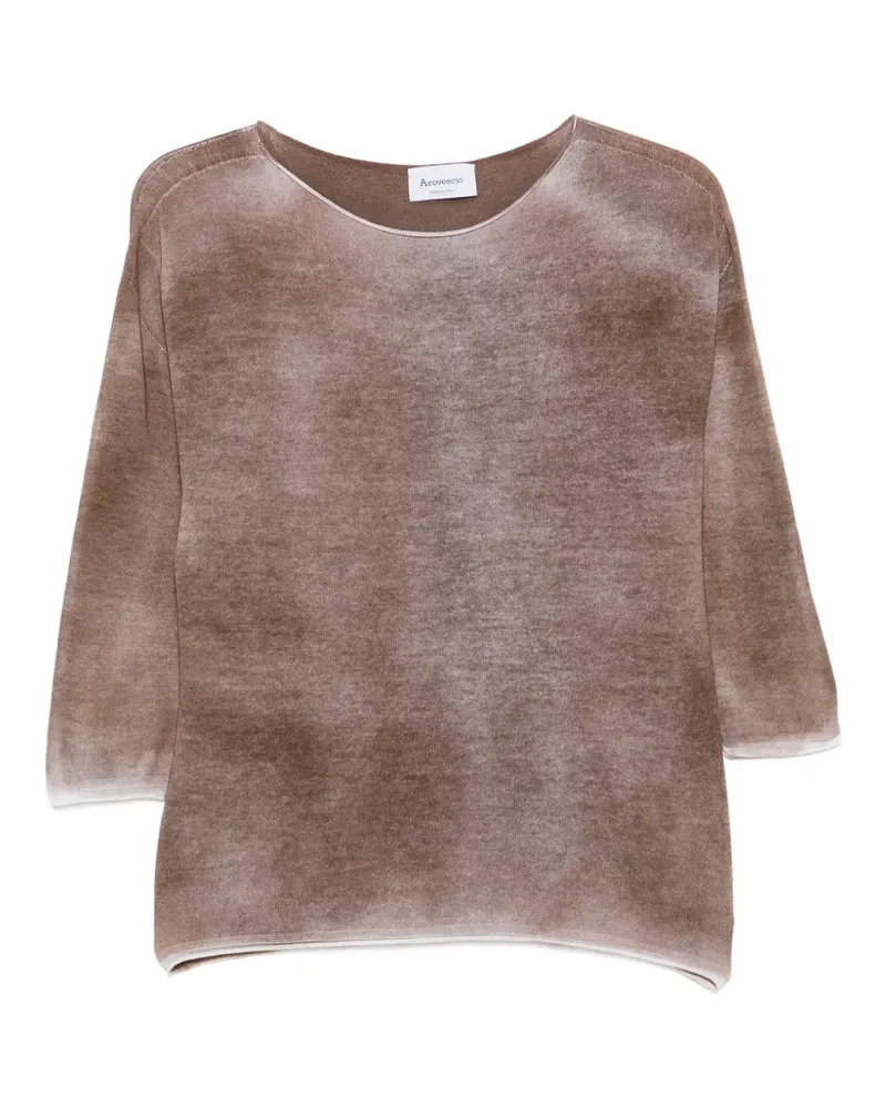 Arovescio T-Shirt mit U-Boot-Ausschnitt - Braun Braun