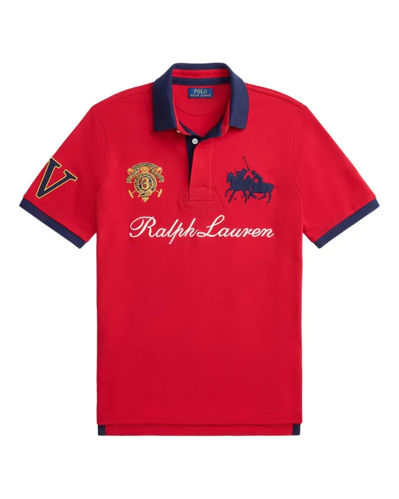 Ralph Lauren Poloshirt mit Wappenstickerei - Rot Rot