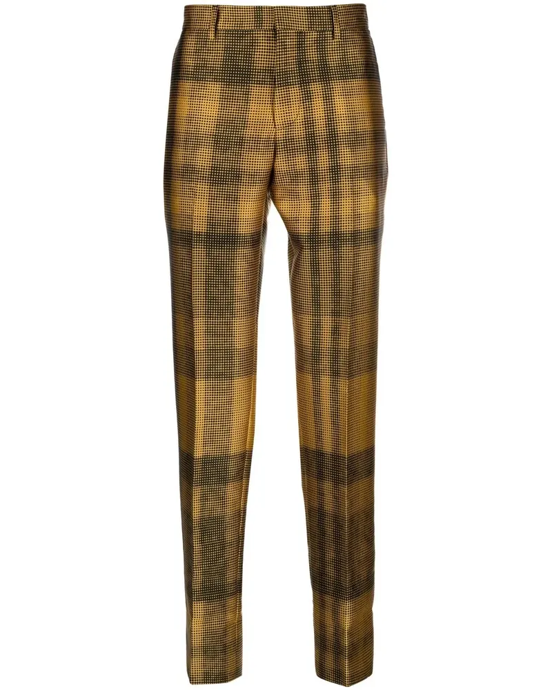 Moschino Karierte Tapered-Hose - Gelb Gelb