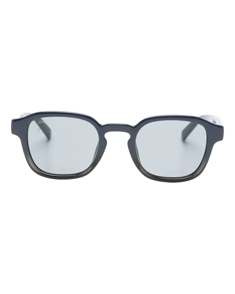 Gucci logo-print square-frame sunglasses - Blau Blau