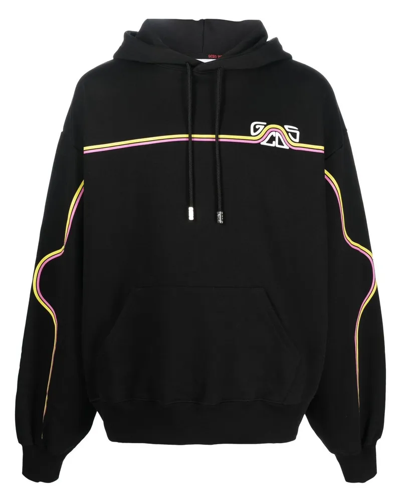 GCDS Hoodie mit Logo-Print Schwarz