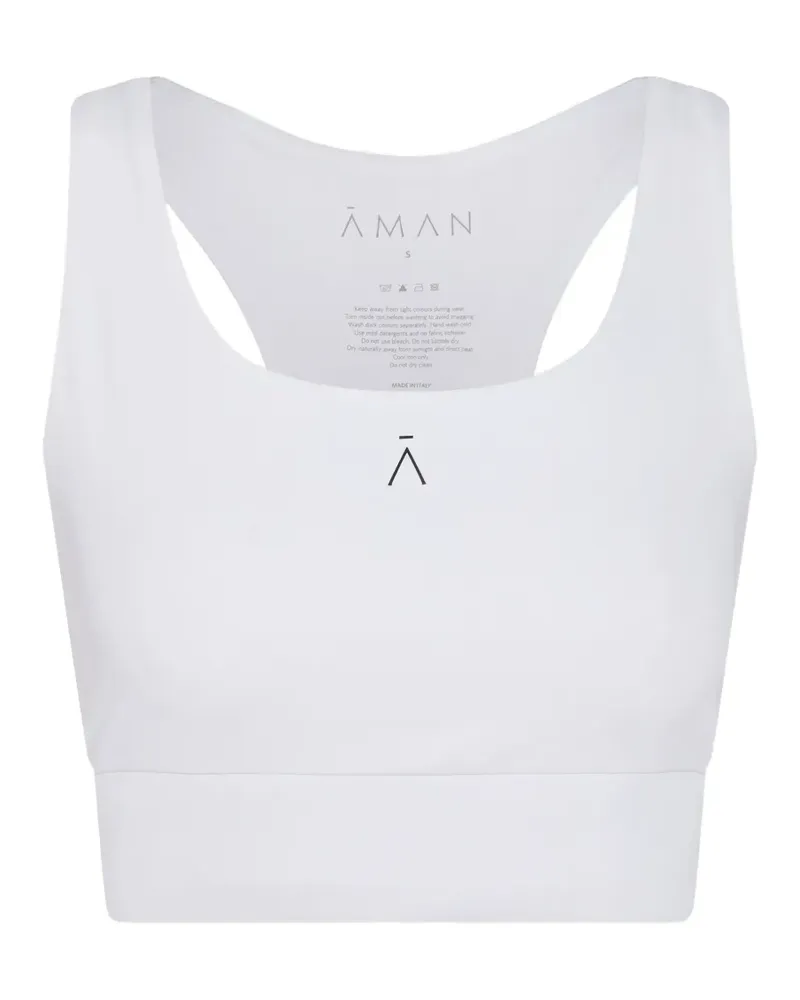 AMAN logo-print racerback crop top - Weiß Weiß