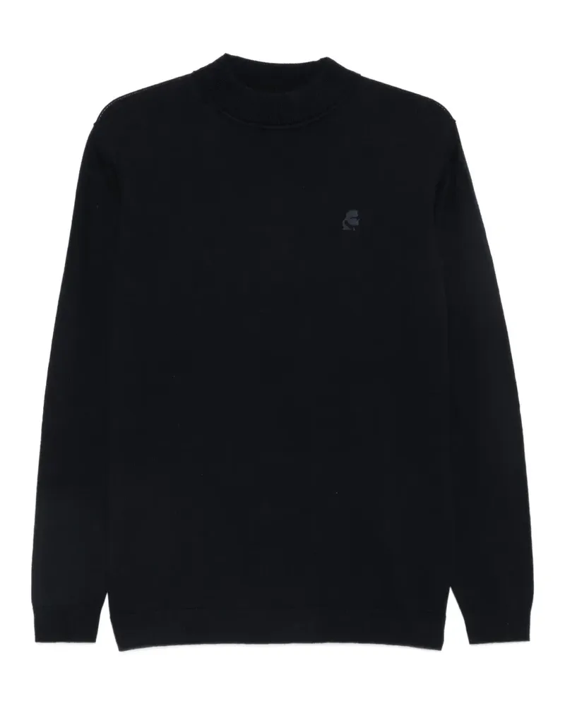 Karl Lagerfeld logo-embroidered crew-neck sweater - Blau Blau