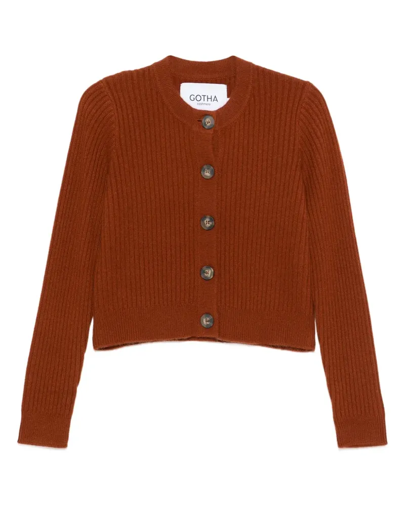 Gotha Gerippter Cardigan - Orange Orange
