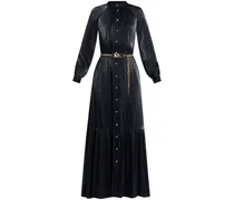 Maxikleid mit Gürtel - Schwarz