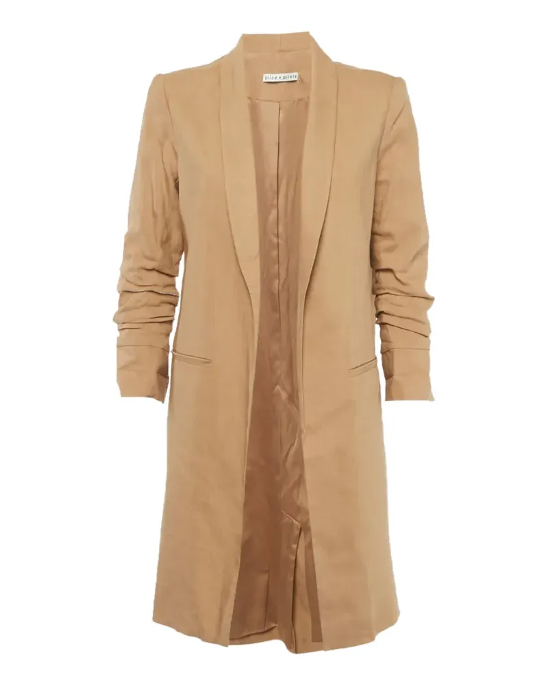 Alice + Olivia Muriel open-front coat - Braun Braun