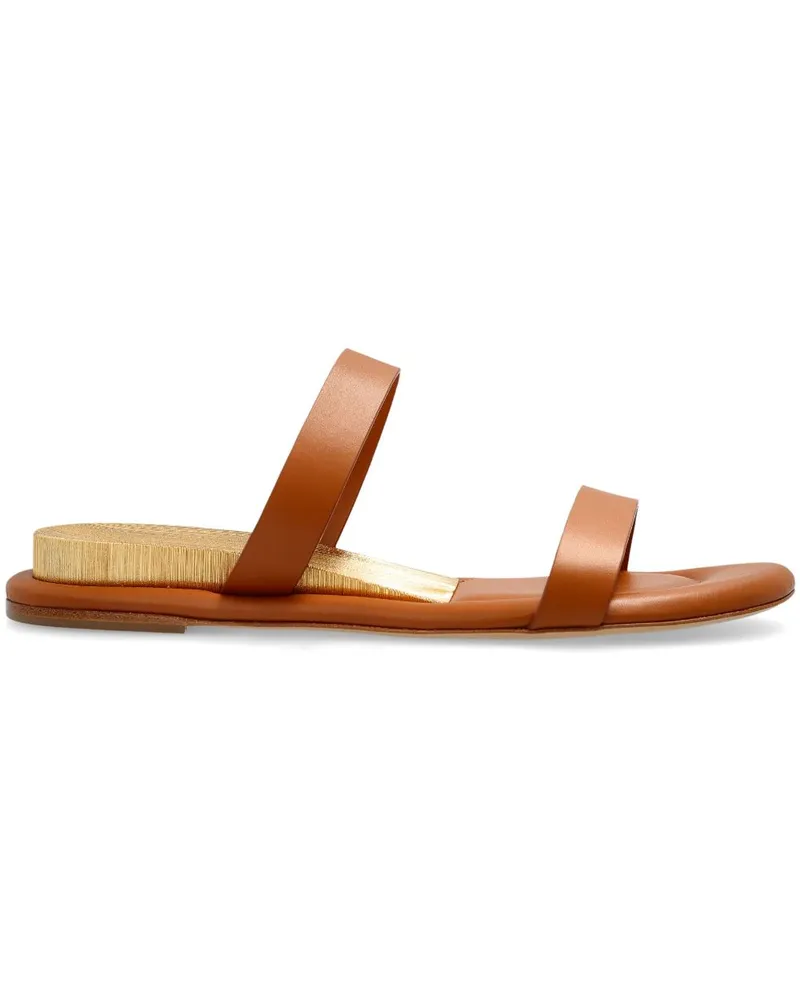 Casadei Pantoletten aus Leder - Braun Braun