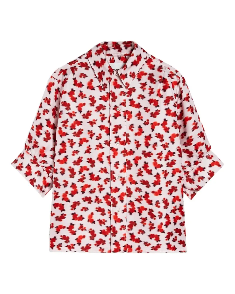 Jil Sander Hemd mit Blumen-Print - Rot Rot