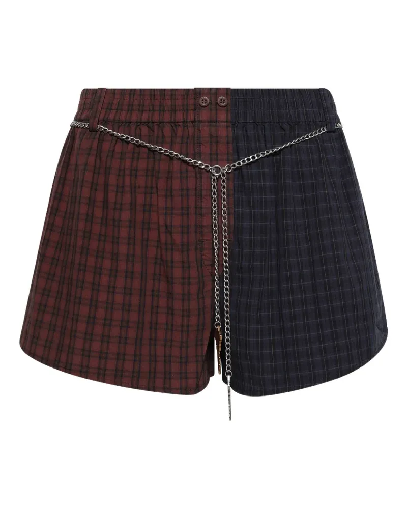 Alexander Wang Karierte Shorts mit Kettengürtel - Braun Braun