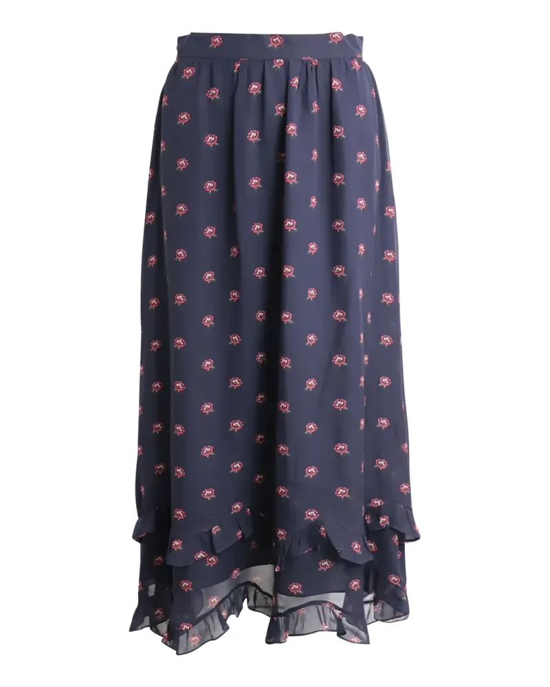 Vilshenko floral-print pleated maxi skirt - Blau Blau