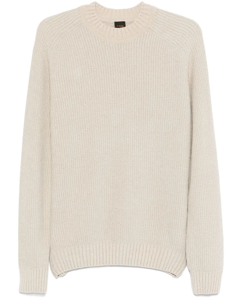 HUGO BOSS Pullover in Waffelstrick - Nude Nude