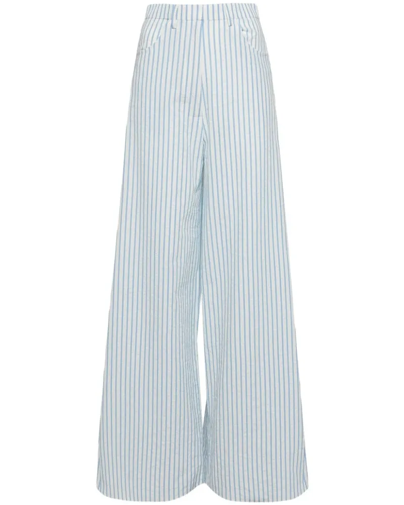 Bambah Gestreifte Kate Wide-Leg-Hose - Weiß Weiß