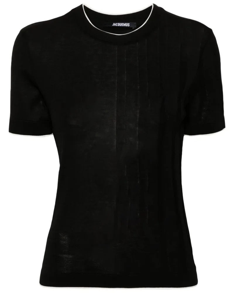Jacquemus Gestricktes Le T-Shirt Tricot Oberteil - Schwarz Schwarz