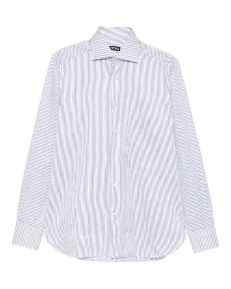 Ermenegildo Zegna Gestreiftes Hemd - Weiß Weiß